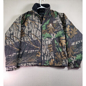 Drift Creek Jacket Mens Medium Camo Tricon‎ Timber Zipper Pockets High Neck